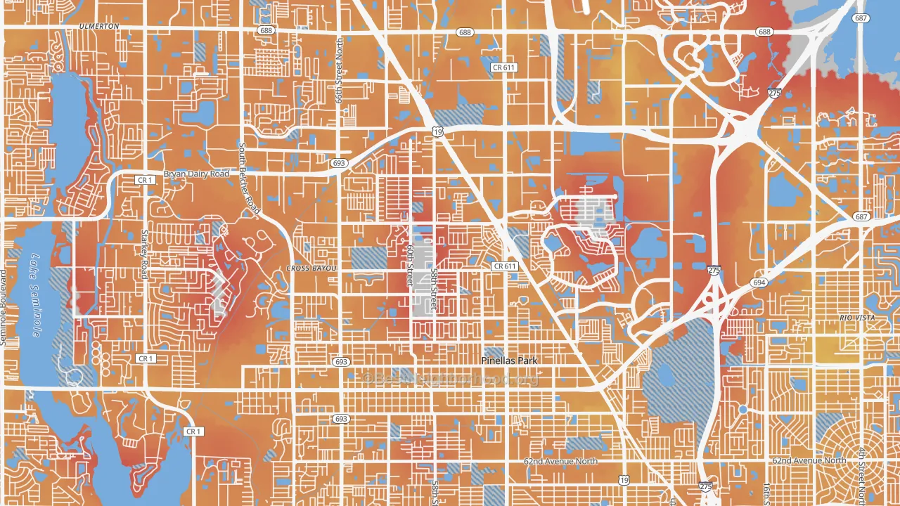 Transit Grade map of 33782, FL