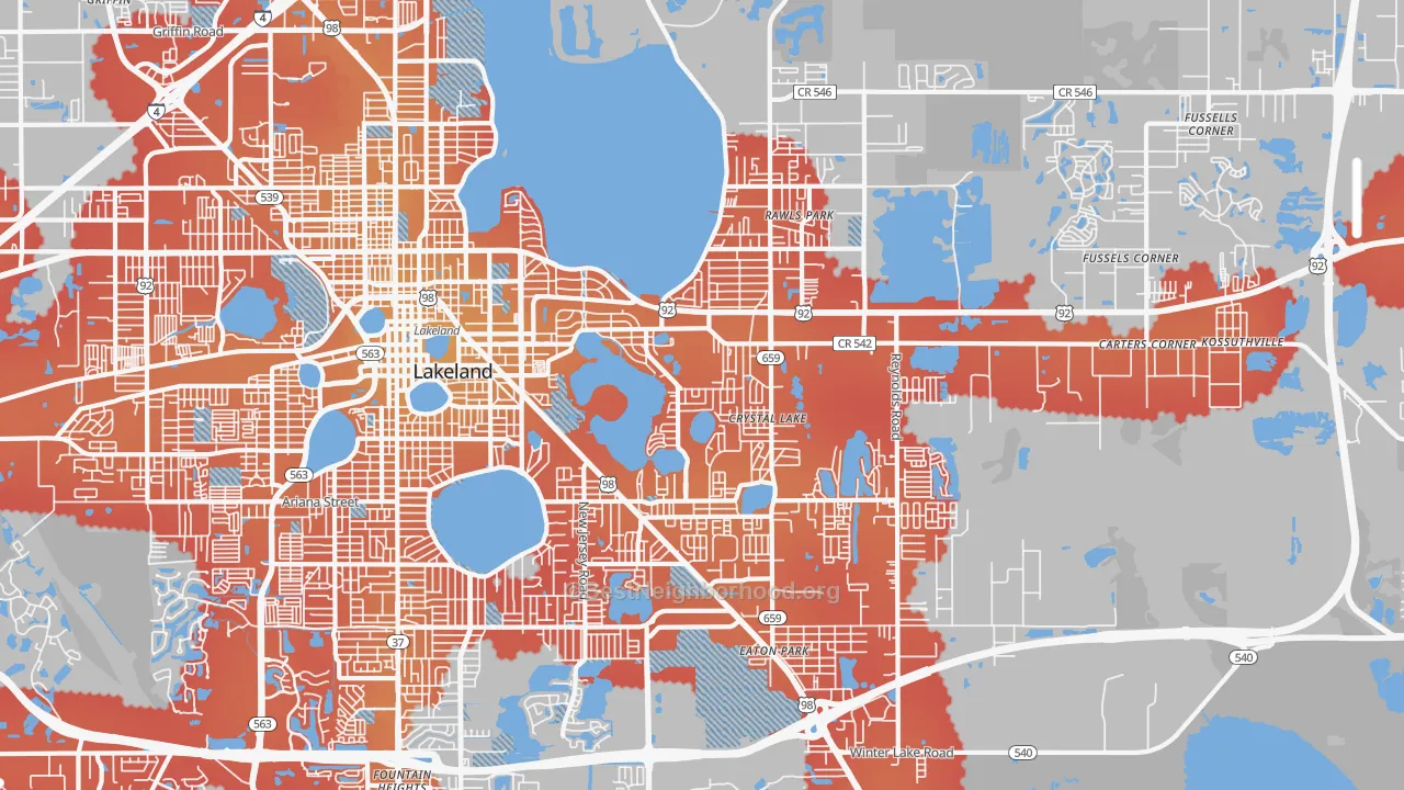 Transit Grade map of 33801, FL