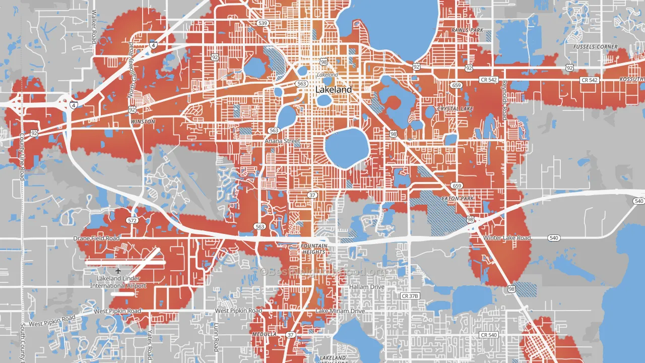 Transit Grade map of 33803, FL