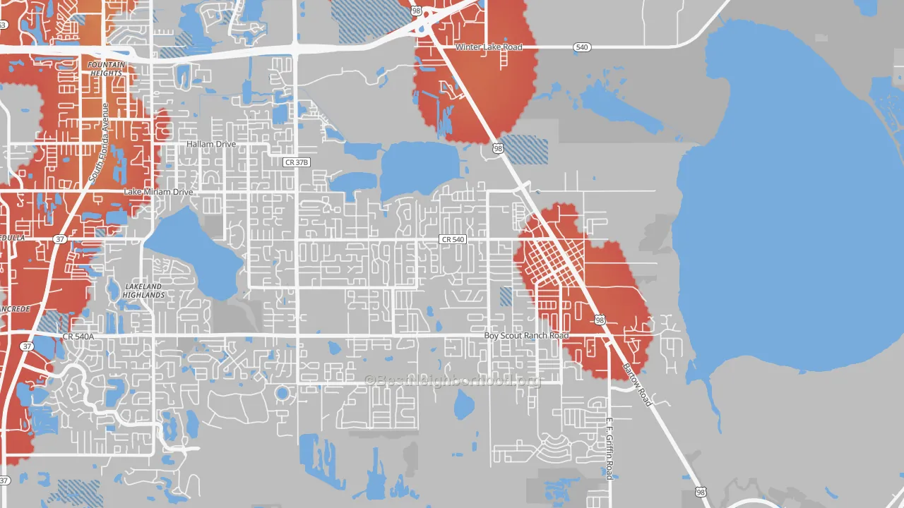 Transit Grade map of 33812, FL