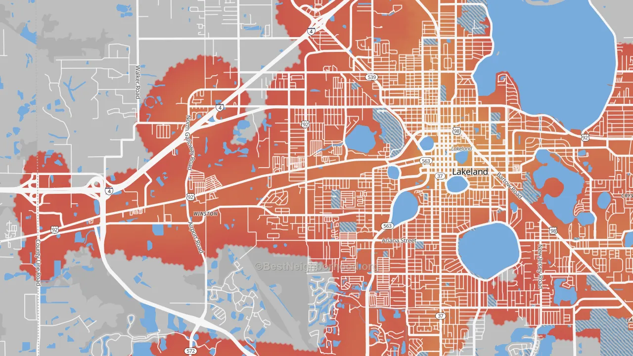 Transit Grade map of 33815, FL
