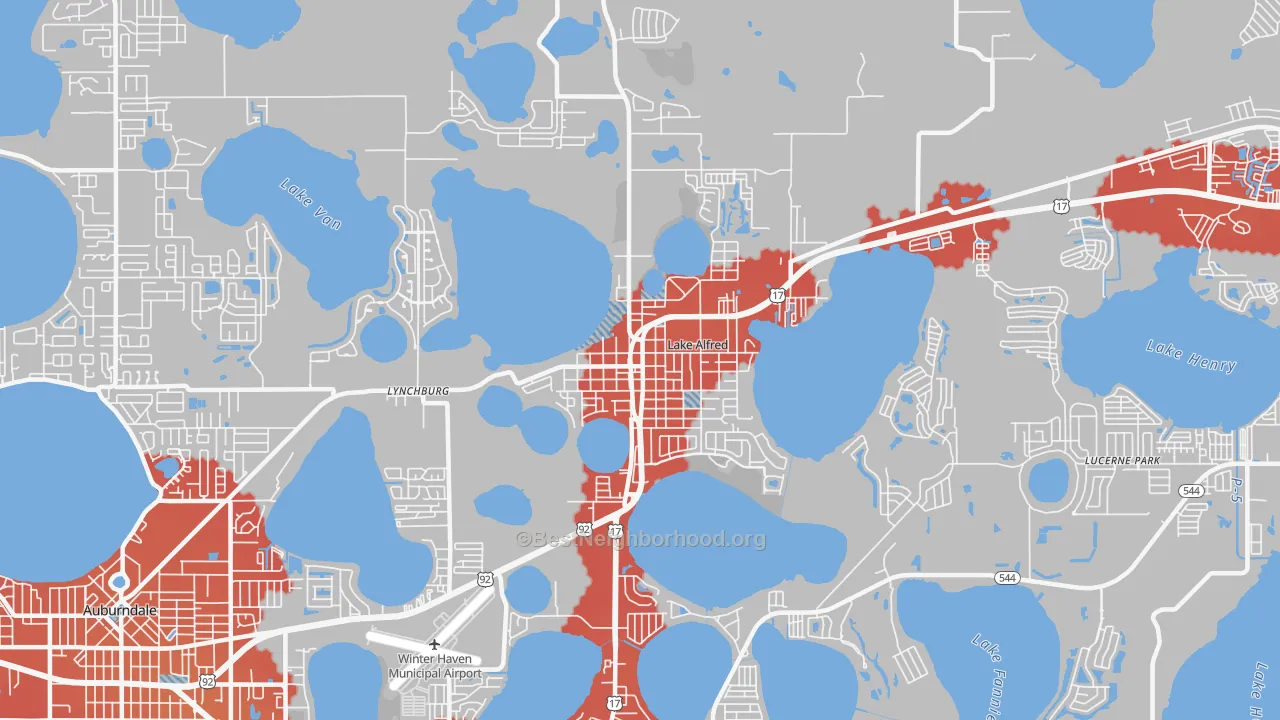 Transit Grade map of 33850, FL