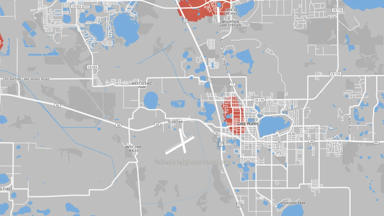 Transit Grade map of 33859, FL