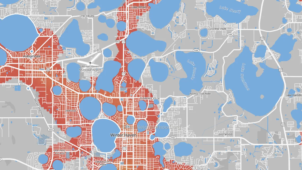Transit Grade map of 33881, FL