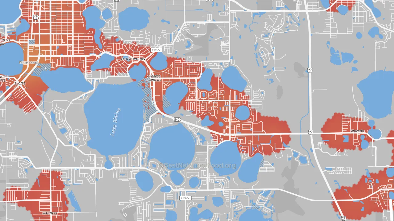 Transit Grade map of 33884, FL