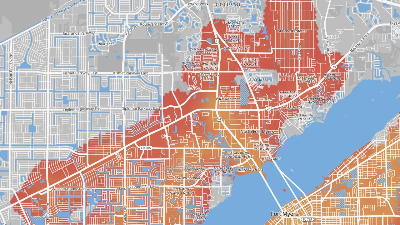Transit Grade map of 33903, FL