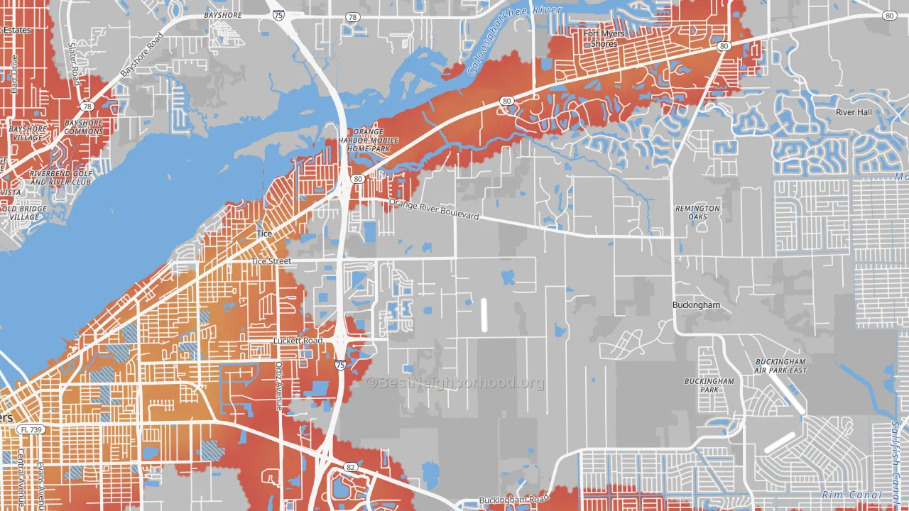 Transit Grade map of 33905, FL