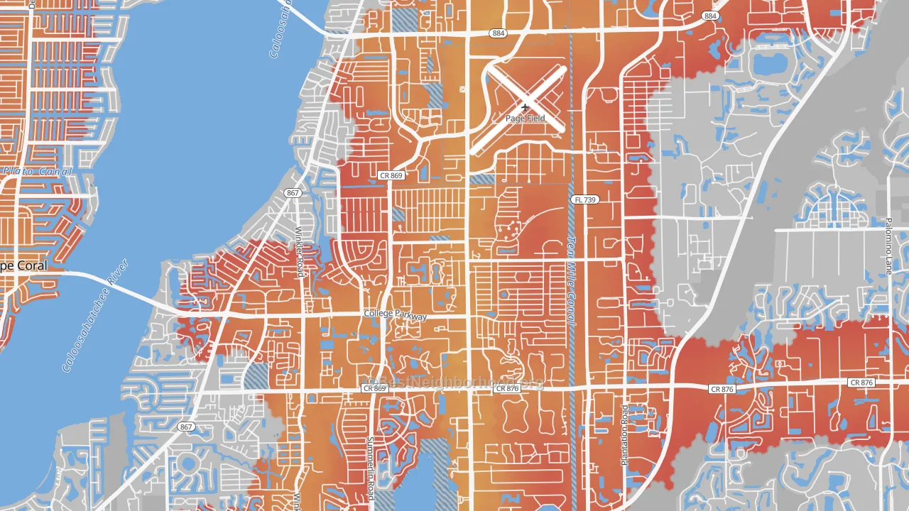 Transit Grade map of 33907, FL