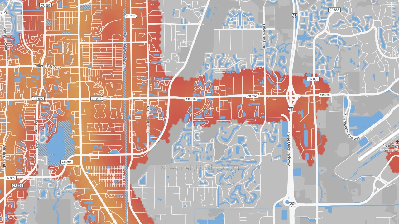 Transit Grade map of 33912, FL