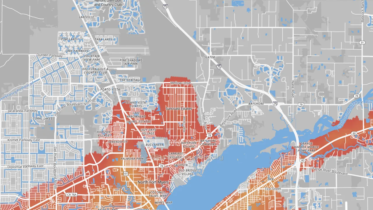 Transit Grade map of 33917, FL
