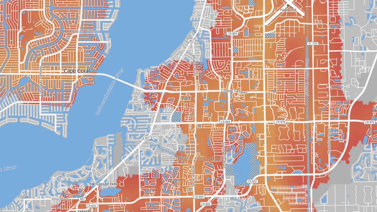 Transit Grade map of 33919, FL