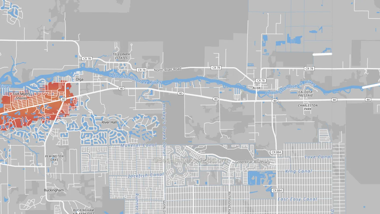 Transit Grade map of 33920, FL