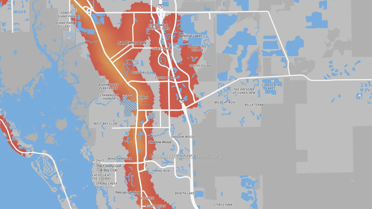 Transit Grade map of 33928, FL