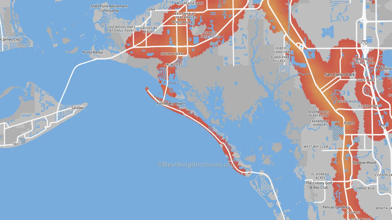 Transit Grade map of 33931, FL