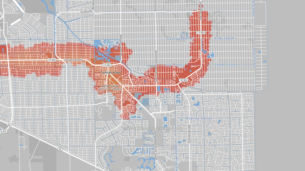 Transit Grade map of 33936, FL