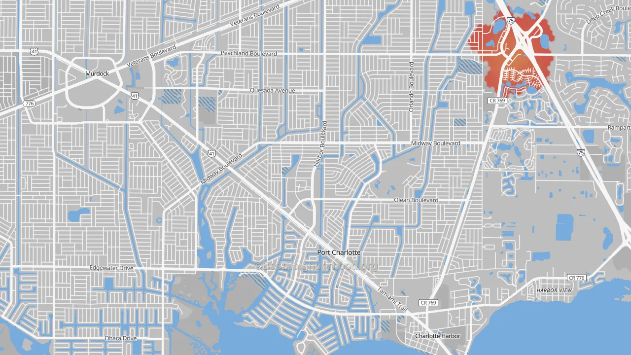 Transit Grade map of 33952, FL