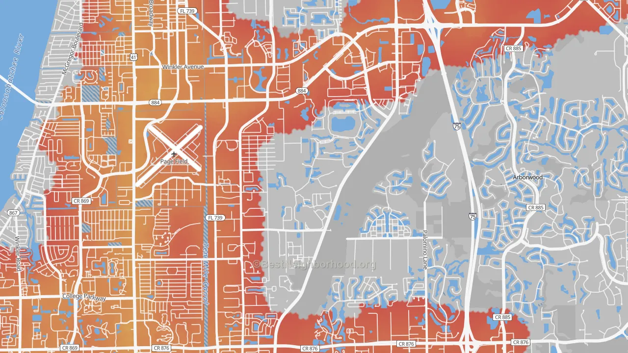 Transit Grade map of 33966, FL