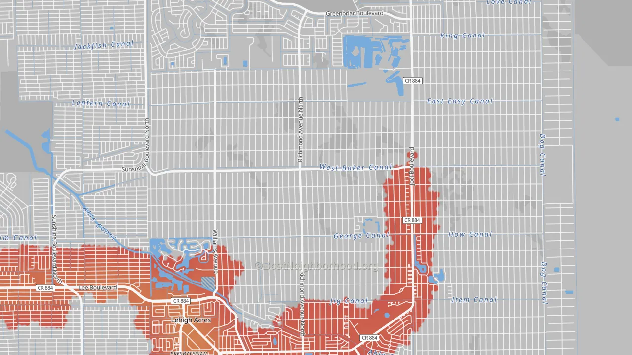 Transit Grade map of 33972, FL