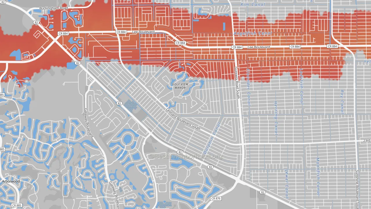 Transit Grade map of 33973, FL