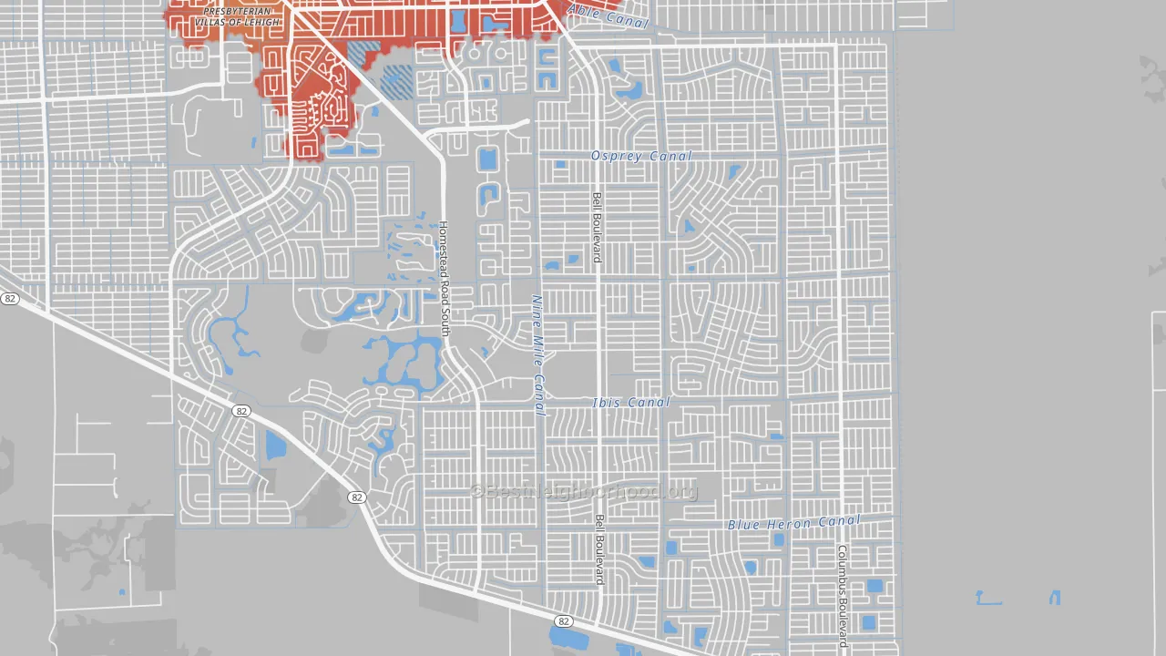 Transit Grade map of 33974, FL