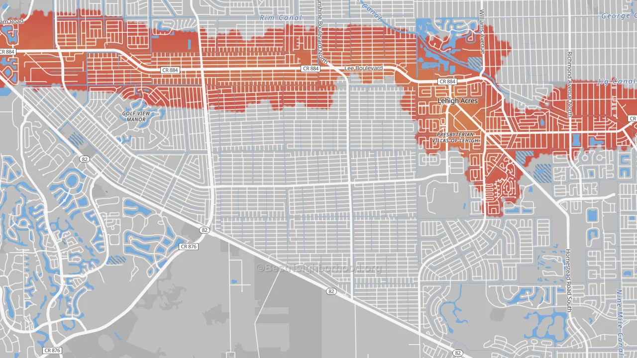 Transit Grade map of 33976, FL
