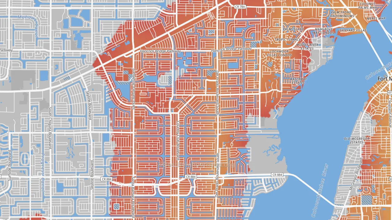 Transit Grade map of 33990, FL