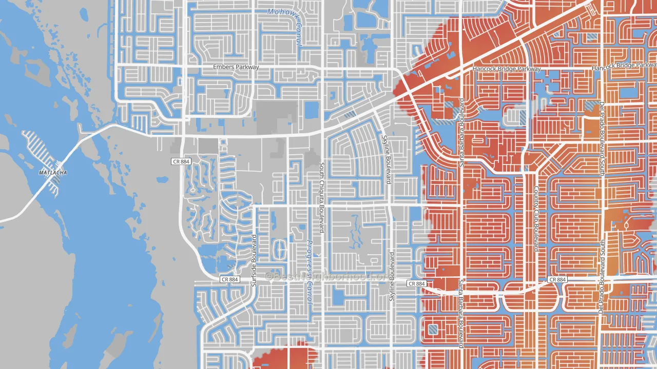 Transit Grade map of 33991, FL