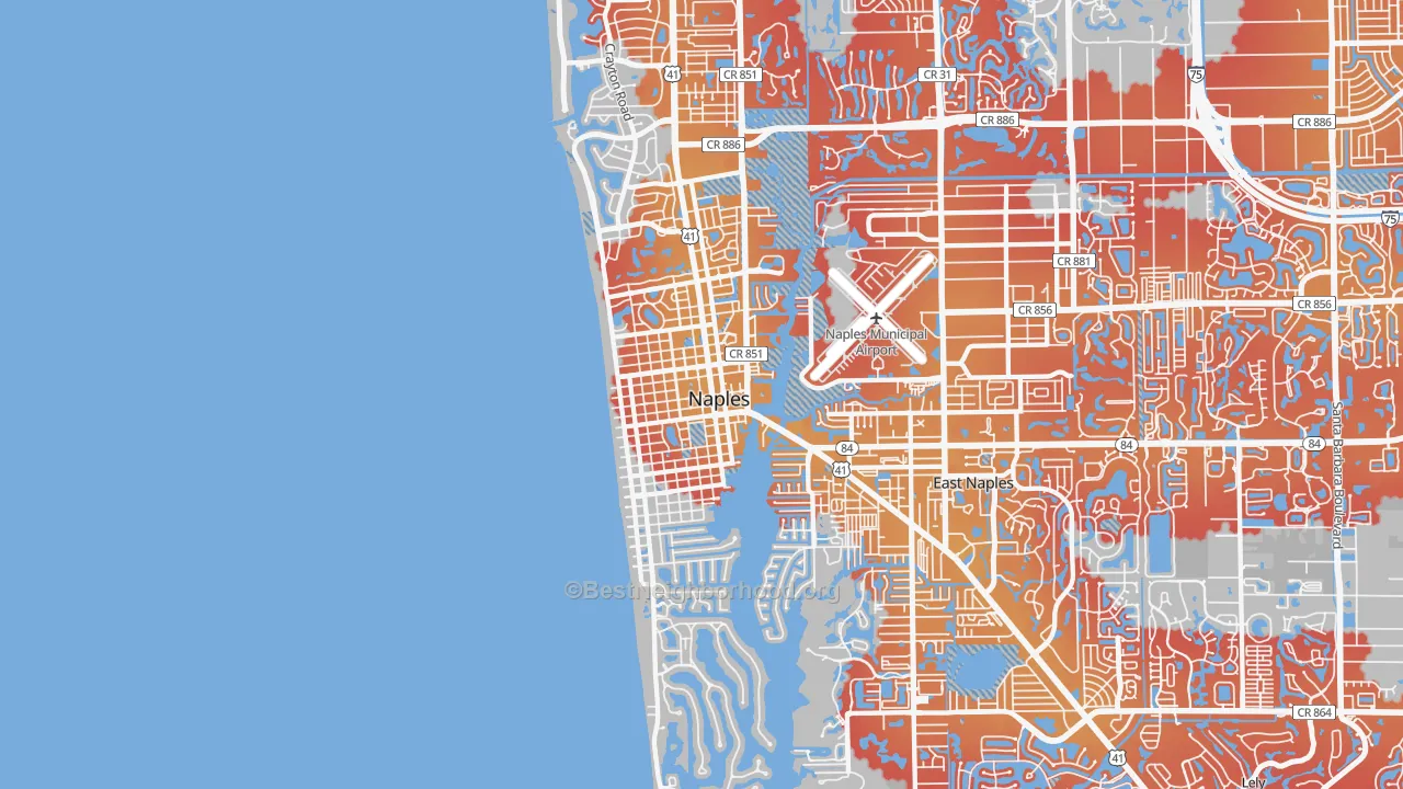 Transit Grade map of 34102, FL