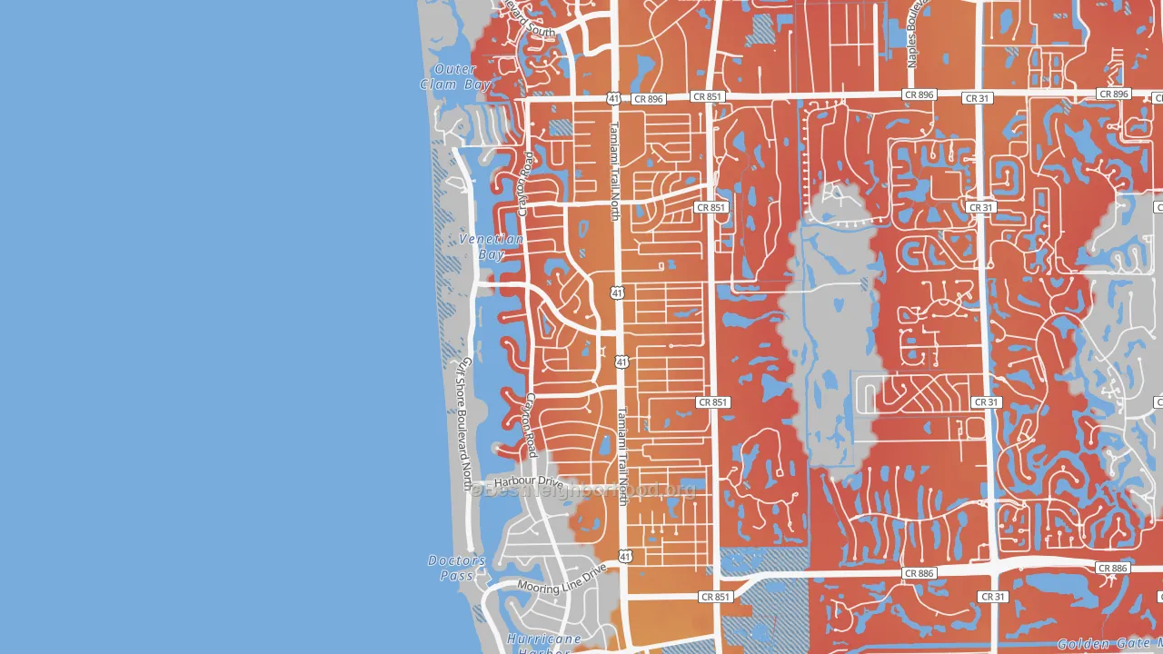 Transit Grade map of 34103, FL