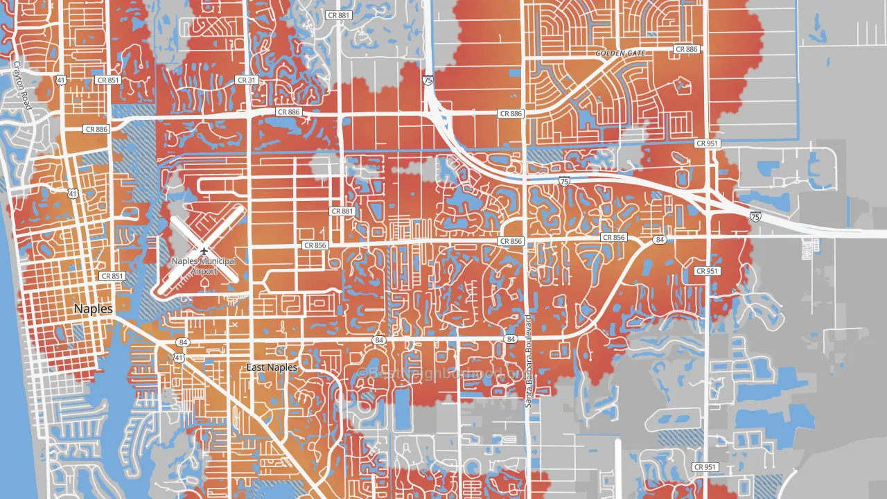 Transit Grade map of 34104, FL