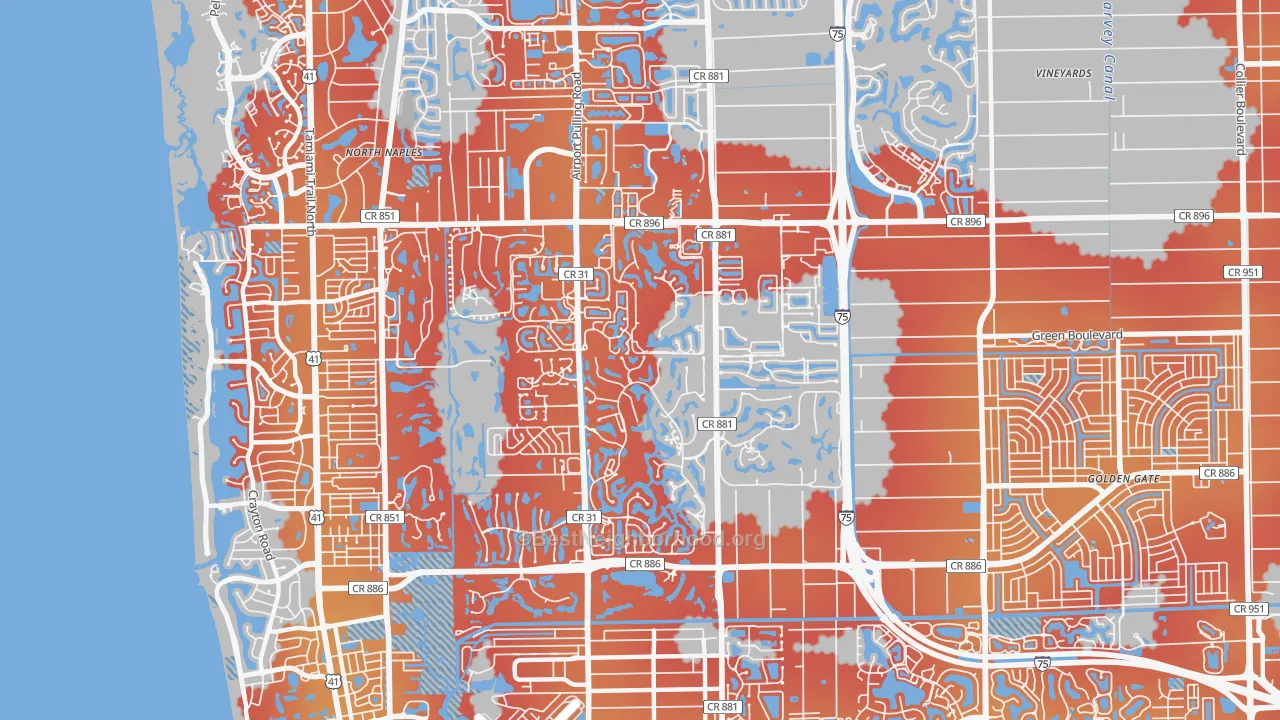 Transit Grade map of 34105, FL