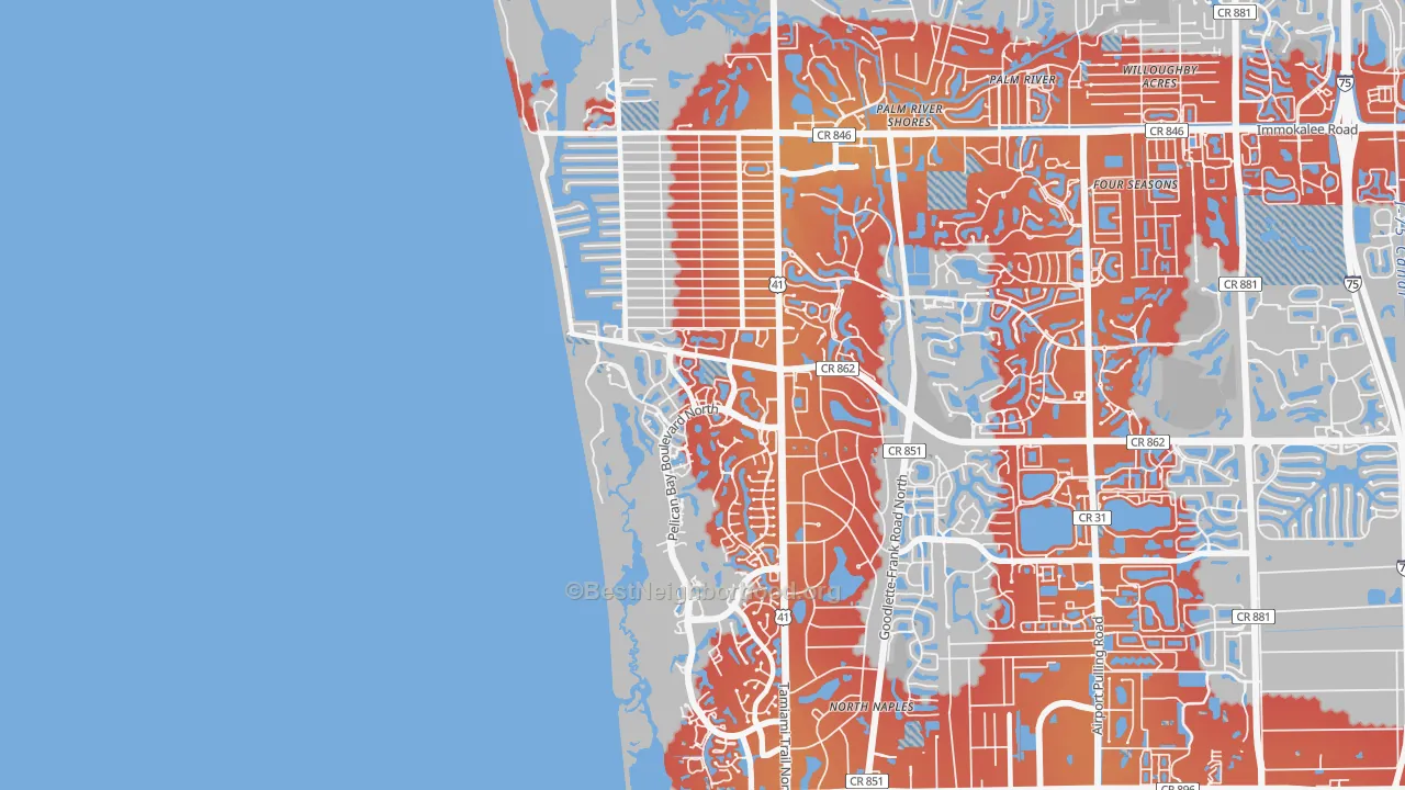 Transit Grade map of 34108, FL