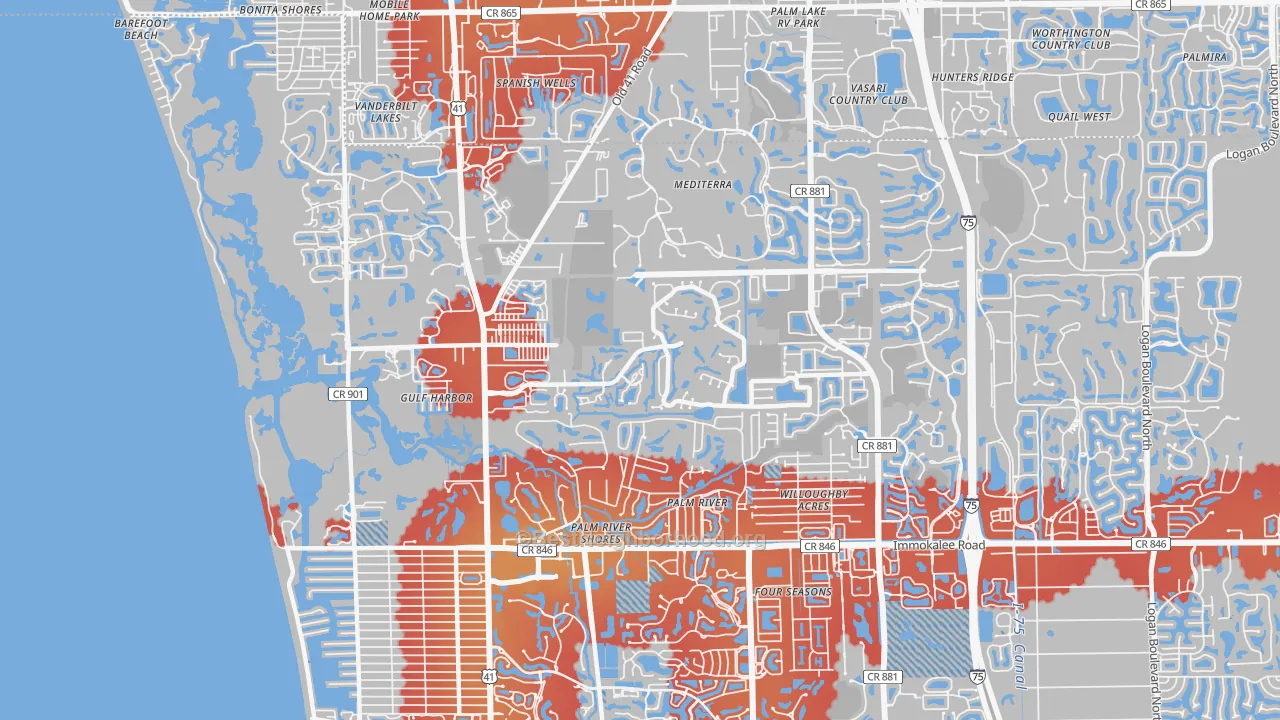 Transit Grade map of 34110, FL