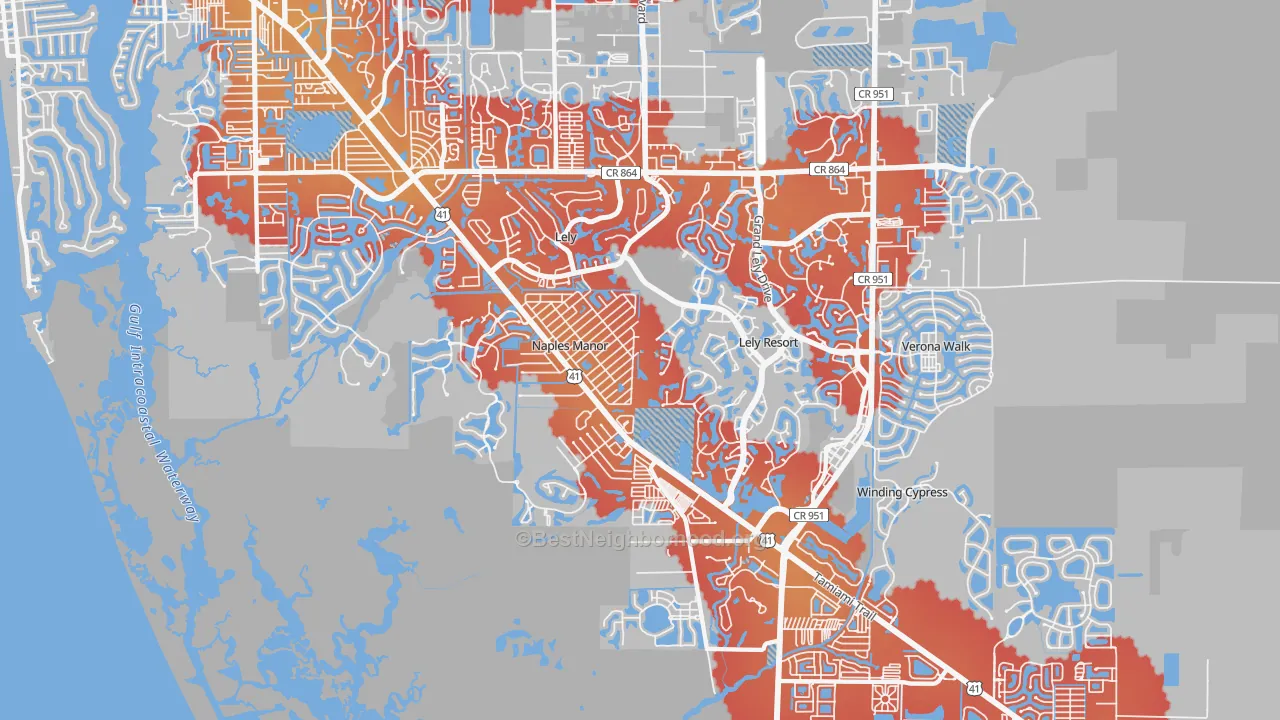 Transit Grade map of 34113, FL