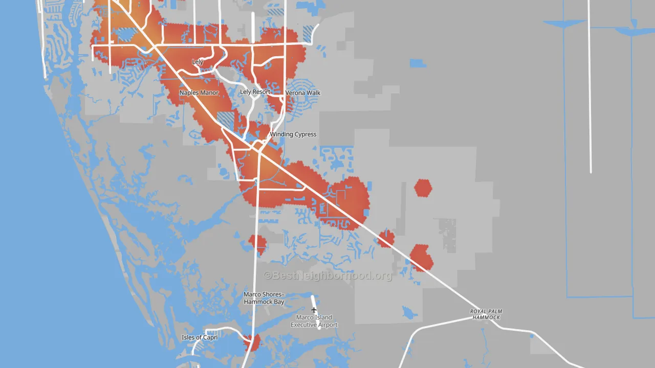Transit Grade map of 34114, FL