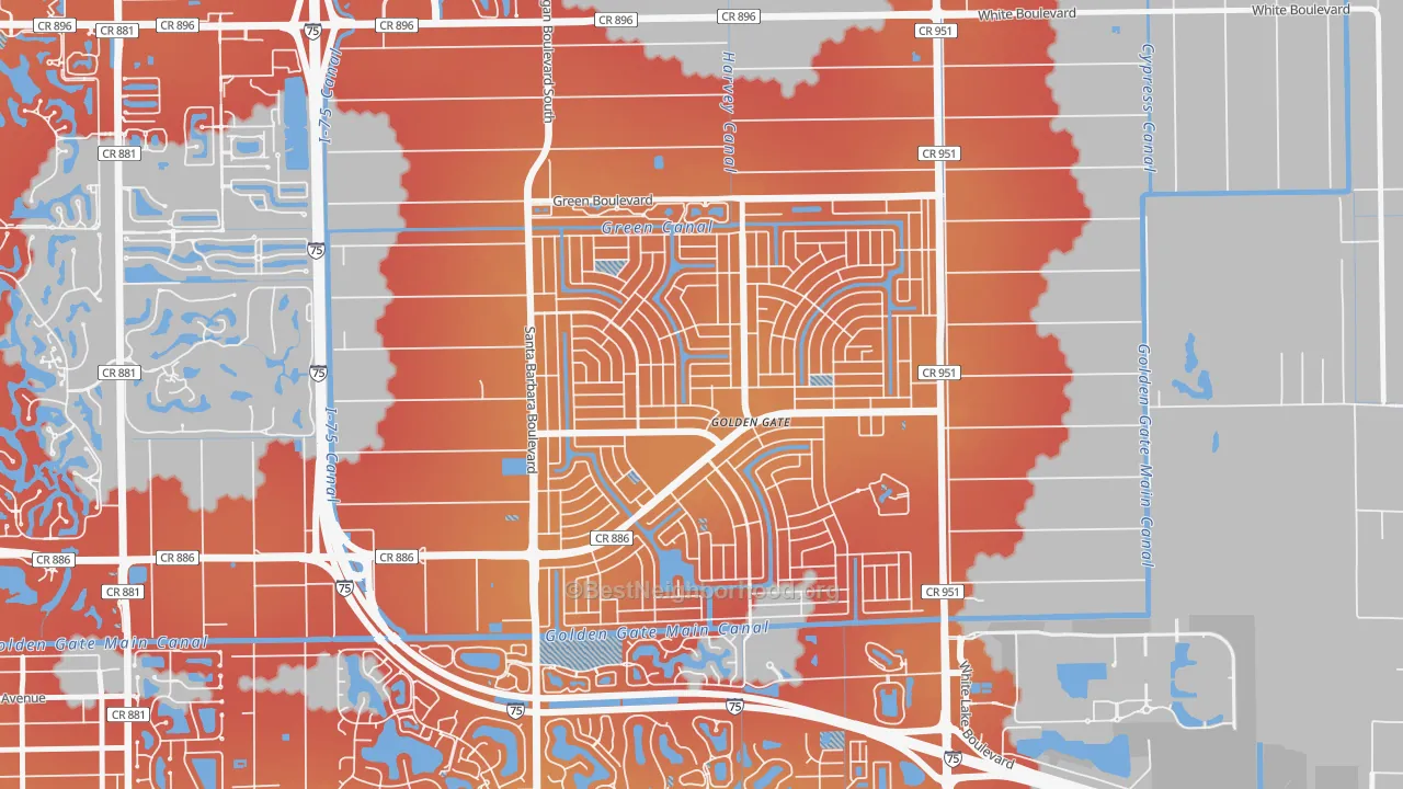 Transit Grade map of 34116, FL