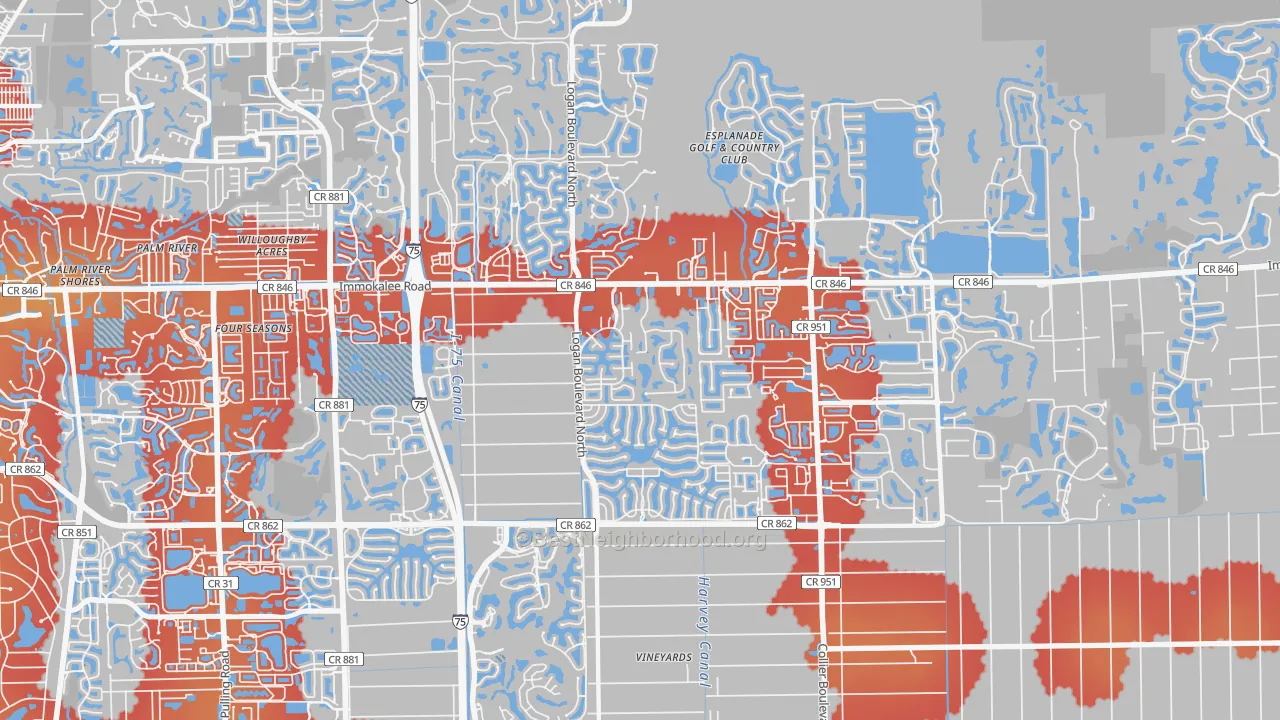 Transit Grade map of 34119, FL