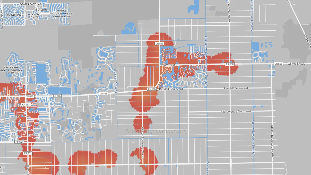 Transit Grade map of 34120, FL