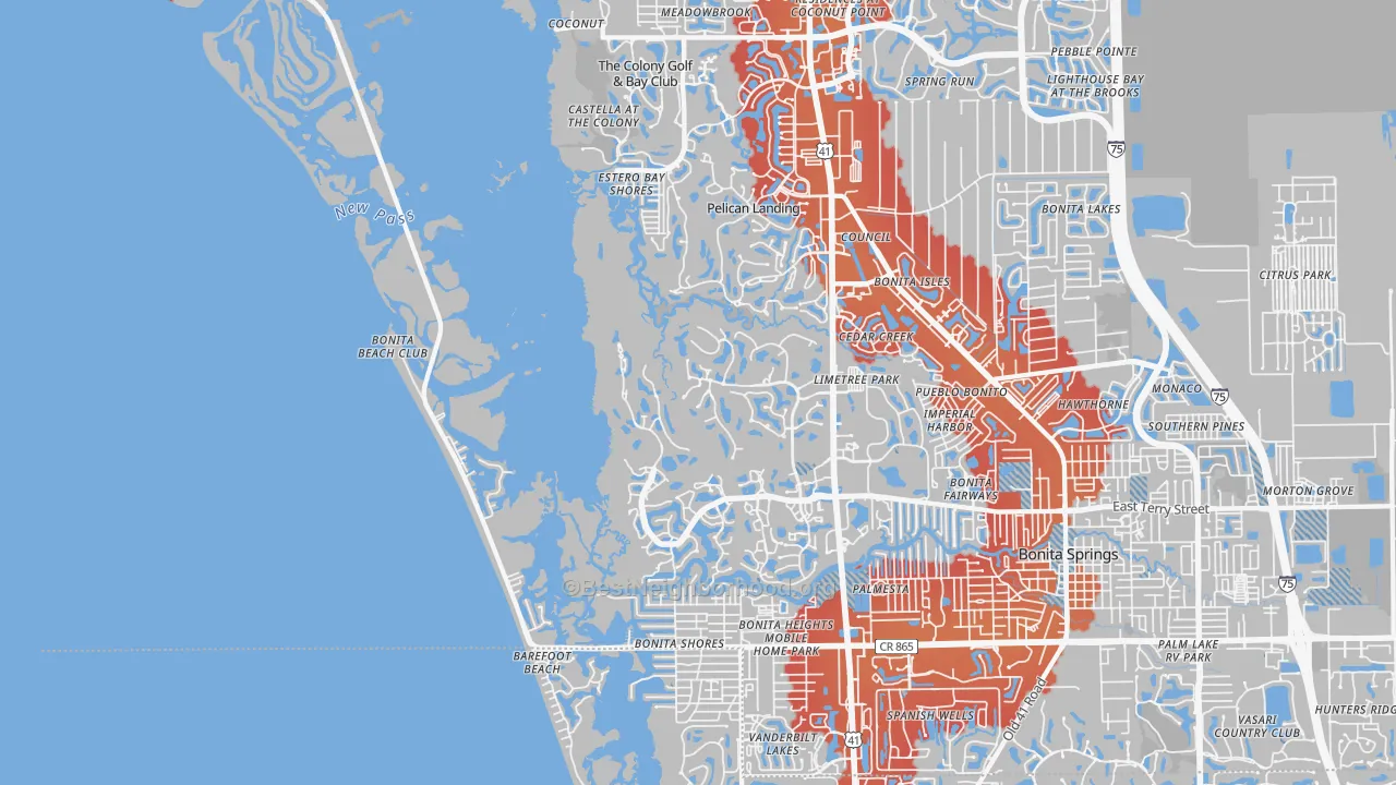 Transit Grade map of 34134, FL