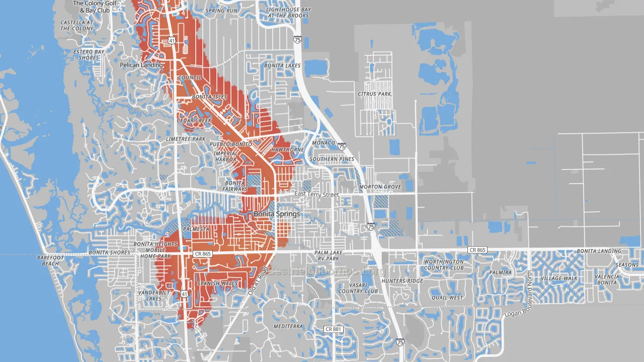 Transit Grade map of 34135, FL