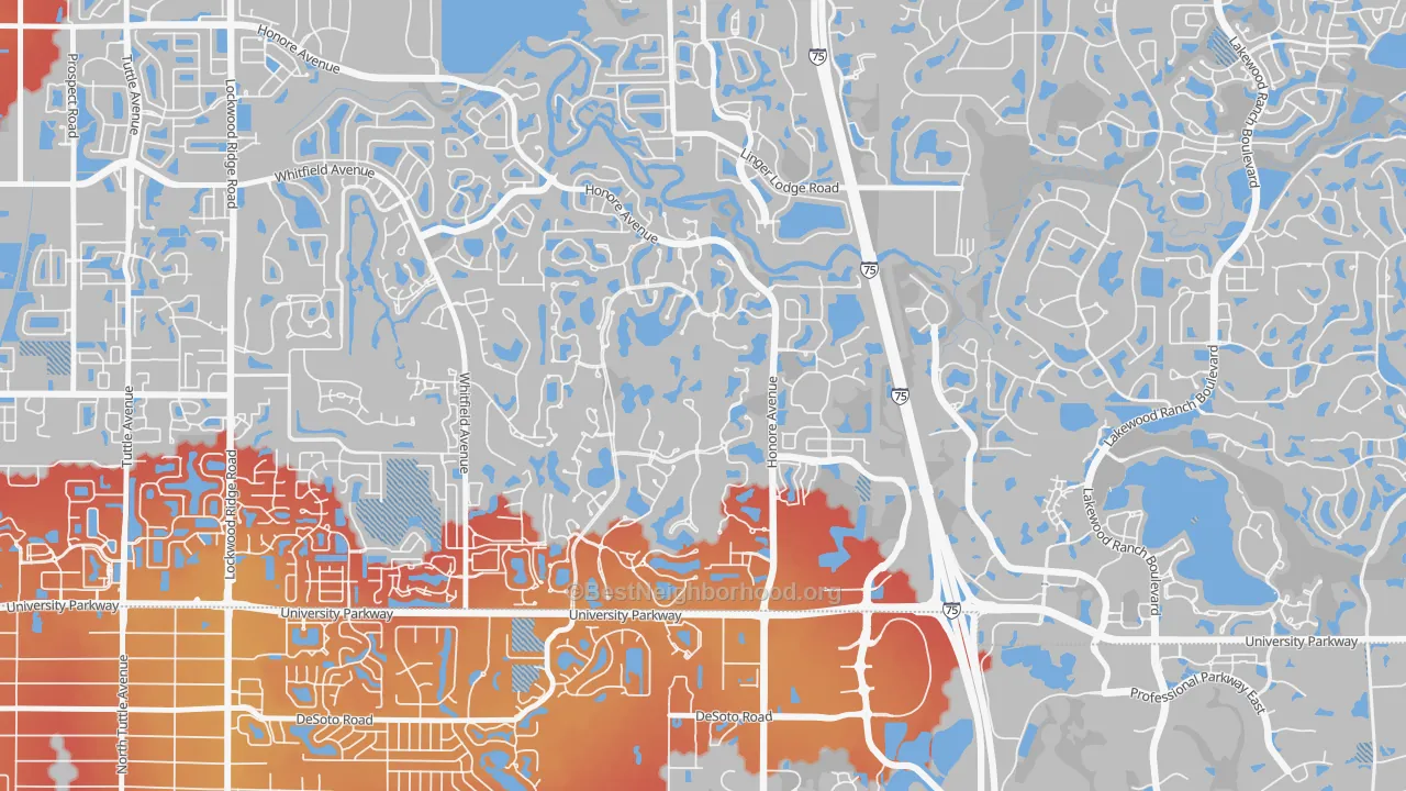 Transit Grade map of 34201, FL
