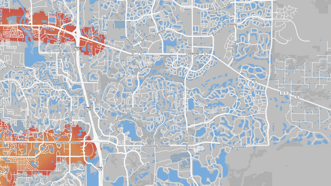 Transit Grade map of 34202, FL