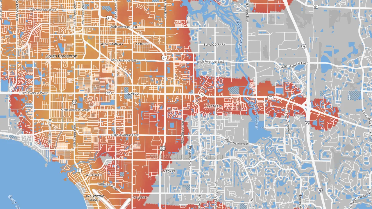 Transit Grade map of 34203, FL