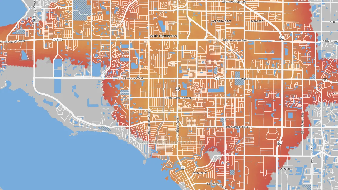 Transit Grade map of 34207, FL