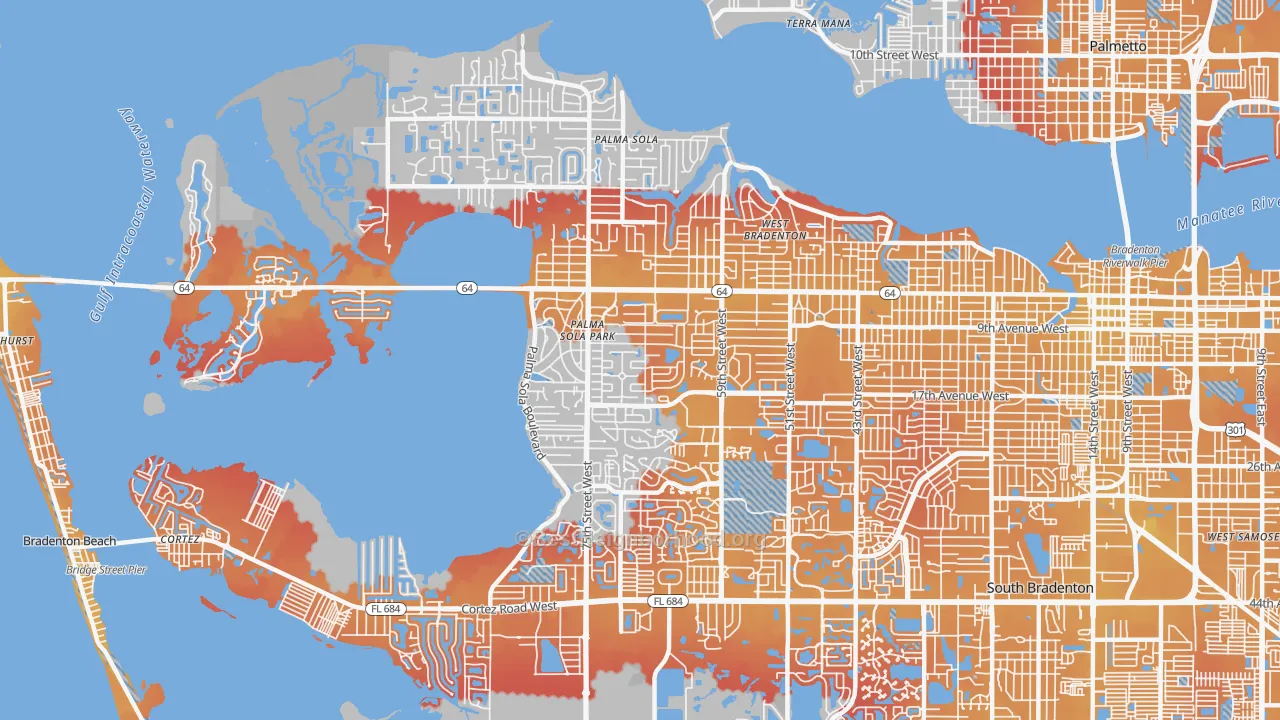 Transit Grade map of 34209, FL