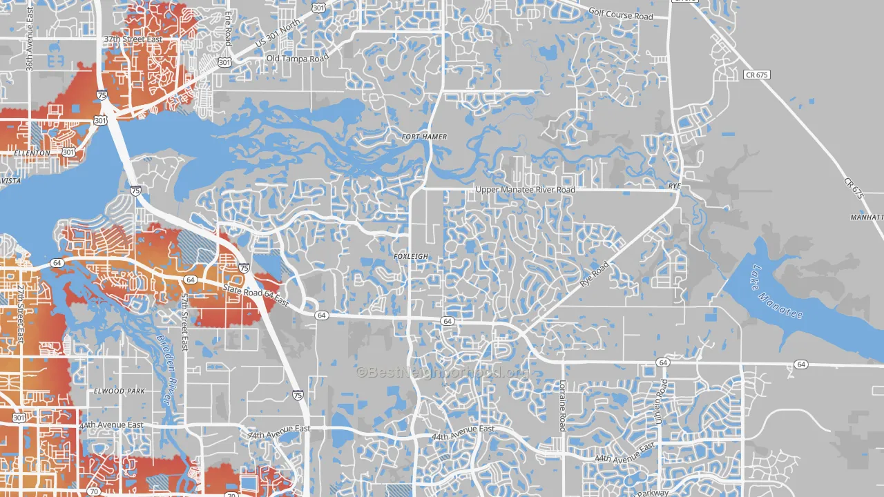 Transit Grade map of 34212, FL