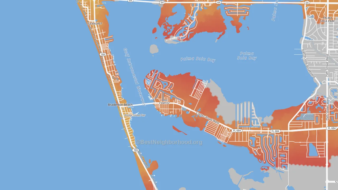 Transit Grade map of 34215, FL