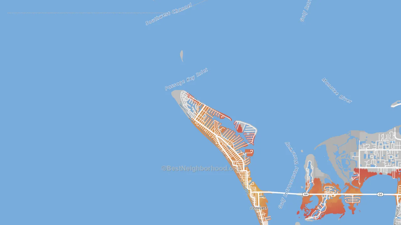 Transit Grade map of 34216, FL