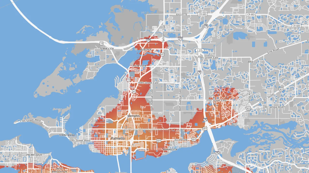 Transit Grade map of 34221, FL