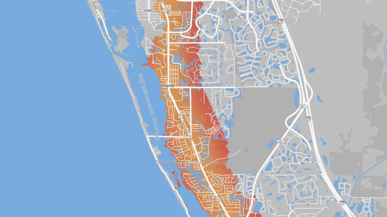 Transit Grade map of 34229, FL